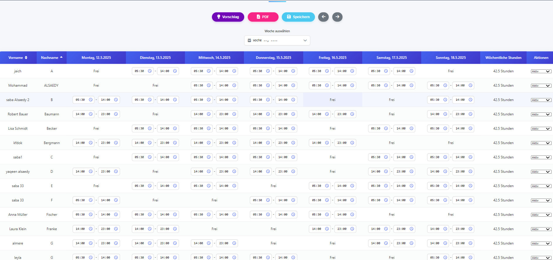 Dienstplan-Erstellung